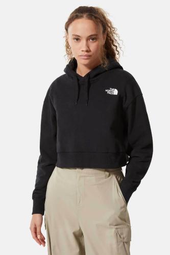 The North Face γυναικεία βαμβακερή μπλούζα φούτερ crop μονόχρωμη με κουκούλα - NF0A5ICYJK31 Μαύρο S